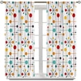 thumbnail image 2 of Mid Century Curtains, Modern Atomic Starburst Abstract Geometric Pattern Window Treatments for Bedroom Living Room,1950s 1960s Vintage Decorative Drapes 2 Panel Sets,63x63 Inch, 2 of 7