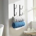 thumbnail image 5 of Bathroom Rolled Towel Rack: 4-Tier Wall Mounted Towel Storage Holder, Hanging Organizer for Towels, Blankets, Large Bath Sheets, Space Saving in RV, Closet, Toilet, Cabinet, Black Metal, 5 of 6