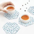 thumbnail image 6 of Bingfone Vintage Hand Drawn Turtle Leather Drinks Coasters with Set of 6,Suitable for Home Kitchen,Coffee Cup Coasters Home Gift, 6 of 7