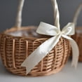 thumbnail image 5 of Grandest Birch 2PCS Flower Basket Woven Hand-Held Wicker Decorative Picnic Storage Basket for Home, 5 of 9