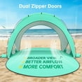 thumbnail image 3 of Raynesys Beach Tent Sun Shelter,Beach Shade Tent with UPF50+ UV Protectio for 1-3 Person,Portable Beach Tent with 2 Zippered Doors for Camping Fishing,Green, 3 of 8