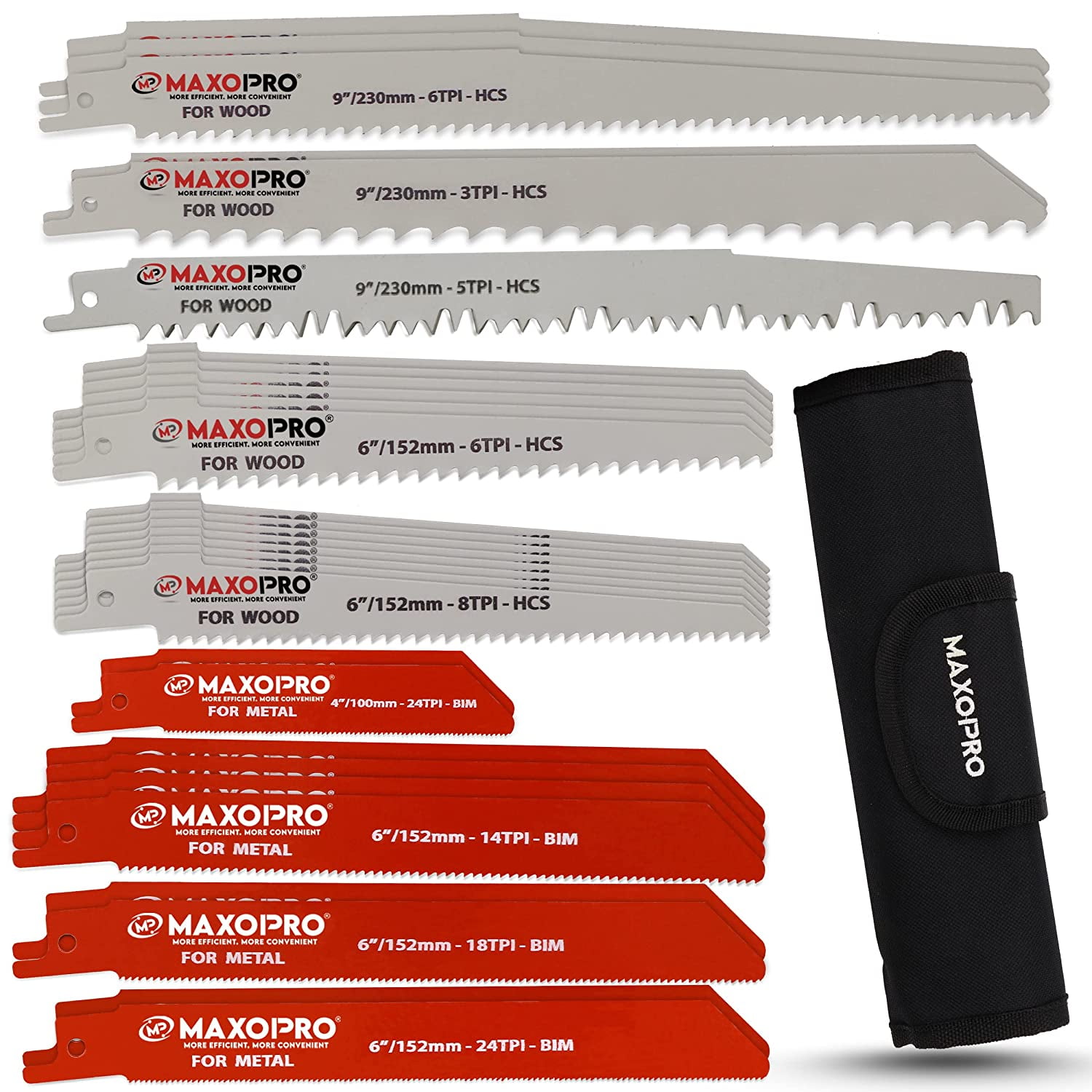 32Pieces Reciprocating Saw Blades Set Premium Blades for Metal and