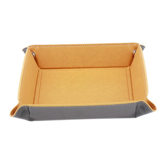 Bandeja para dados Soporte para bandeja con ruedas para dados de material cuero PU para juegos RPG, DND, suministros para juegos de con barra para be Amarillo Yotijar Juego de mesa Juego de almacenamiento de dados