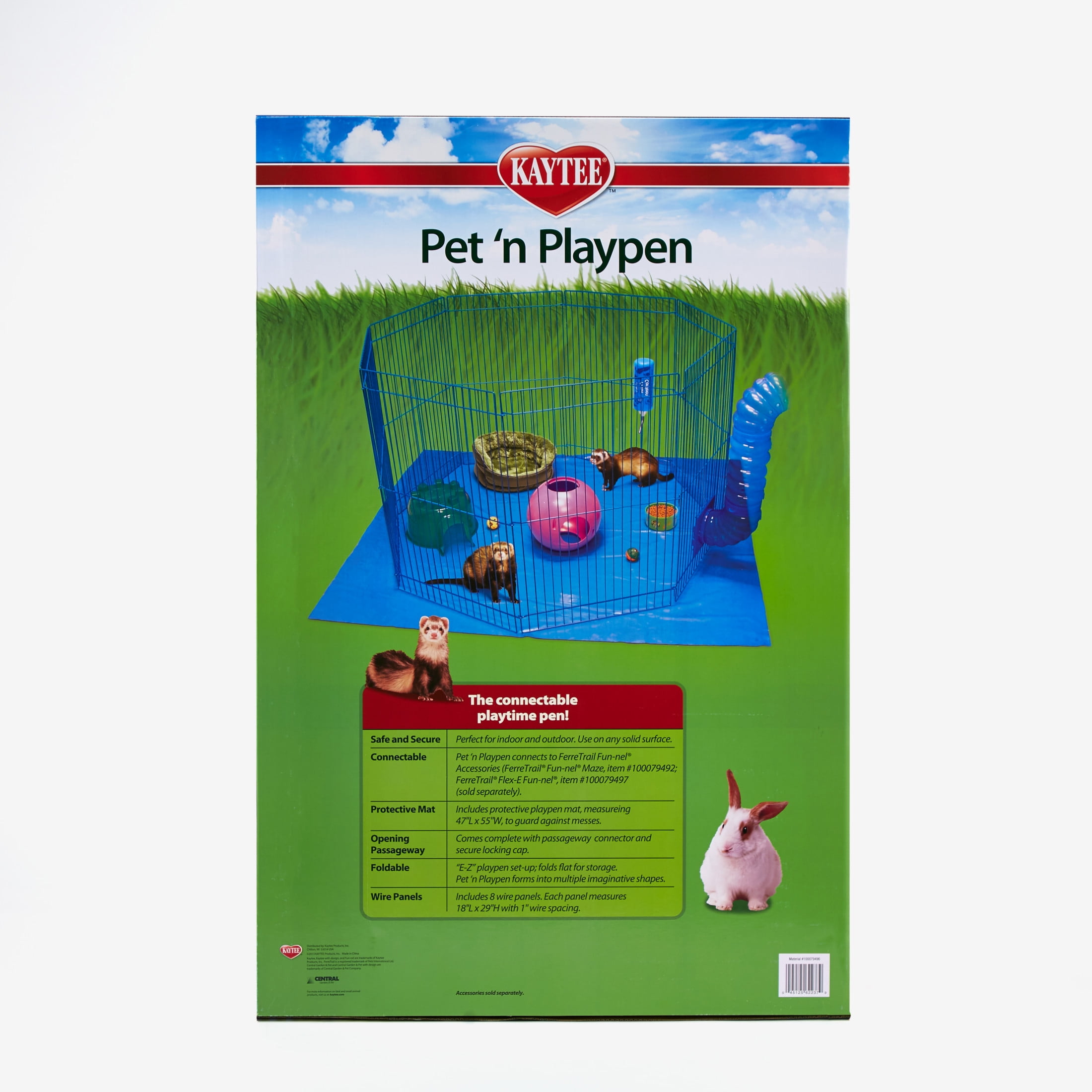 Kaytee Pet N Playpen with Mat for Pet Rabbits Guinea Pigs Ferrets or Other Small Animals