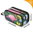 thumbnail image 4 of FORMRS Pencil Case with 3 Compartments Zipper Pouch, Elementary School Level and up, Pink Flamingo Pattern, 4 of 8
