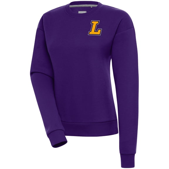 Women's Antigua Purple Lipscomb Bisons Victory Crewneck Pullover Sweatshirt
