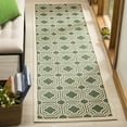 thumbnail image 2 of Safavieh Courtyard Brooklyn Geometric Indoor/Outdoor Runner Rug, Dark Green/Beige, 2'3" x 8', 2 of 10