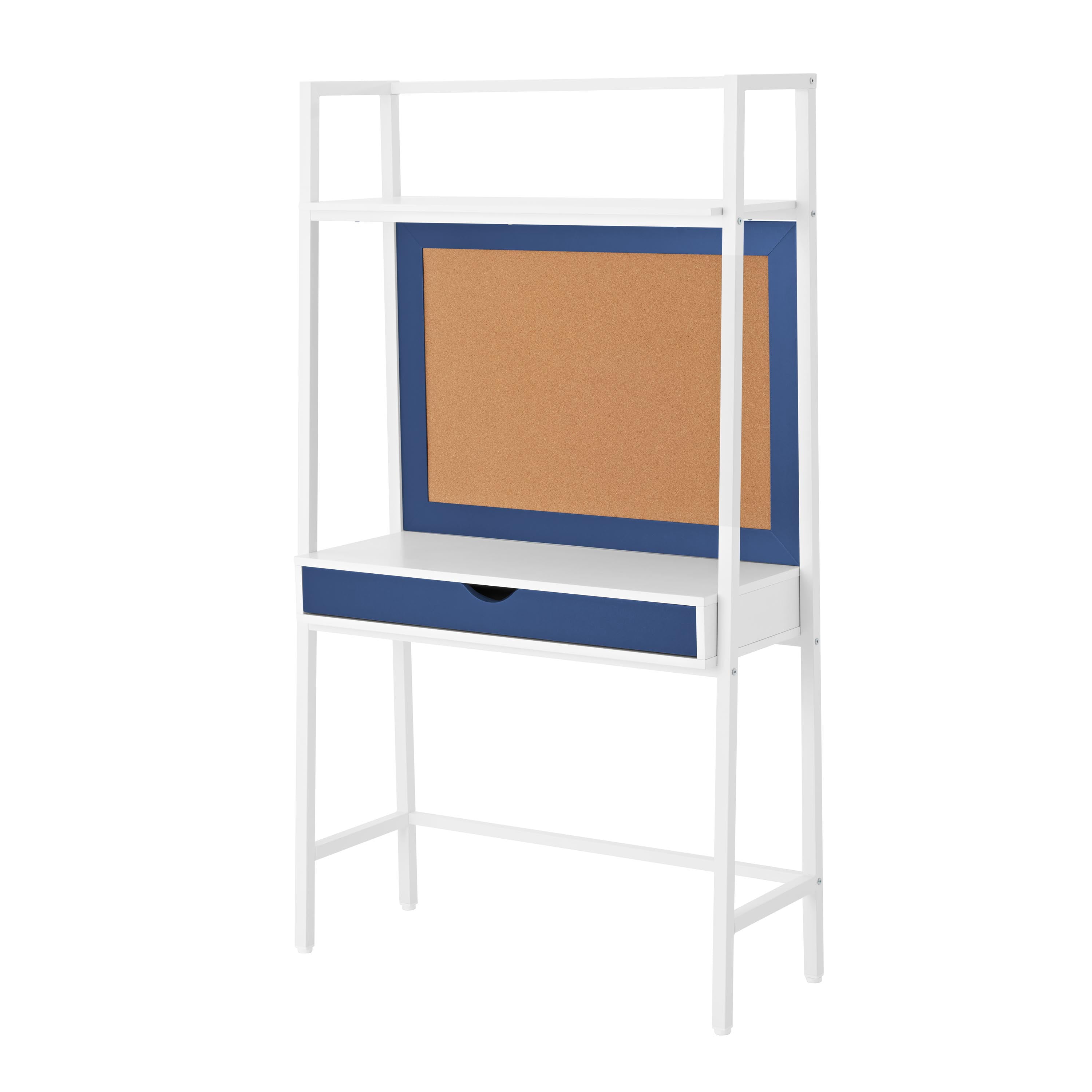 BYO Kids Ladder Desk with Bulletin Board, Navy Blue/White