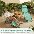 thumbnail image 5 of Zimtown 2-in-1 Folding Chaise Lounge Chair, Adjustable Foldable Tanning Chair with Pillow, Recliner Chair for Indoor Outdoor, Mint Green, 5 of 11