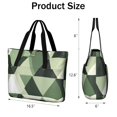 thumbnail image 3 of Tote Bag for Women - Green and Beige Modern Art Geometric Shoulder Bag - Large Utility Work Duffle Bag with Zipper Handbag for Travel, Work, Sprots, 3 of 5