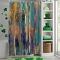 thumbnail image 4 of Shower Curtain, Forest Branches Vintage Oil Painting Art Waterproof Shower Curtain Set with Hooks for Bathroom Showers,Stalls and Bathtubs,36x72In Abstract Geometric Art, 4 of 9