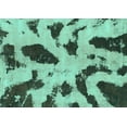 thumbnail image 1 of Ahgly Company Indoor Rectangle Abstract Turquoise Blue Modern Area Rugs, 2' x 3', 1 of 4