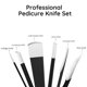 thumbnail image 3 of Juego de cuchillos de pedicura, cuchillo para uñas de los pies, pinzas correctoras, cortador de reparación de pies para cuidado de uñas para callos, salón de belleza para uso doméstico, 3 of 5