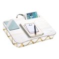 thumbnail image 3 of LapGear Designer Lap Desk with Phone Holder and Device Ledge - Gold Quatrefoil - Fits up to 15.6 Inch Laptops - Style No. 45416,Medium - Fits up to 15.6" Laptops, 3 of 6