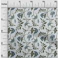 thumbnail image 2 of oneOone Silk Tabby Medium Blue Fabric Jacobean Floral Sewing Fabric By The Yard Printed Diy Clothing Sewing Supplies 42 Inch Wide, 2 of 4