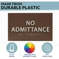 thumbnail image 3 of ADA CENTRAL SIGNS - 6" X4" No Admittance Sign - ADA Compliant Tactile Graphics Grade 2 Braille Text Surveillance Sign | Privacy, No Disturbance Plastic Signs for Home, School, Business, and Apartments, 3 of 7