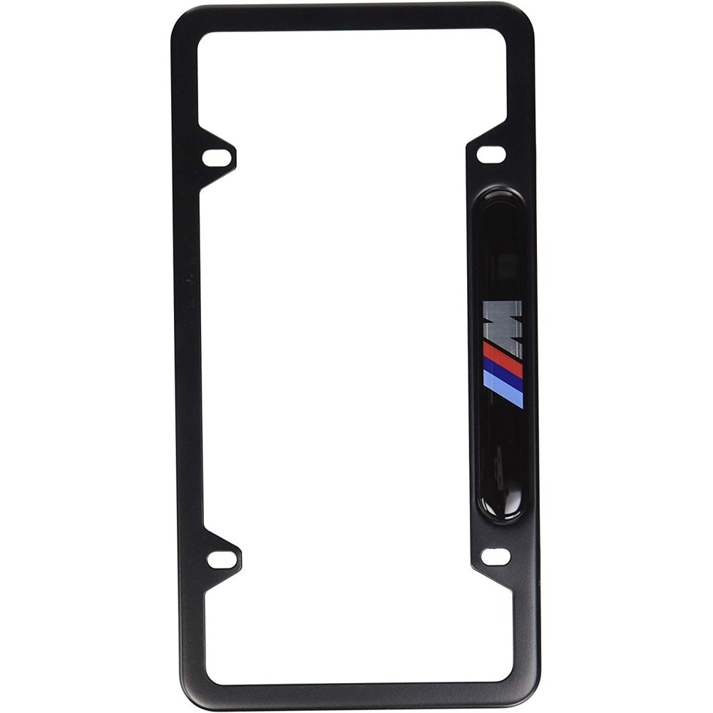 New Genuine BMW License Plate Frame ///M Black Stainless Steel OE