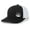 Black/White, variant on Men's Scenic Mountain Outdoors Woodland Embroidered Mesh Back Trucker Hat, Charcoal/Neon Blue