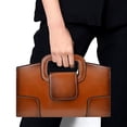 thumbnail image 2 of ZLMBAGUS - Bolso de mano vintage con solapa y asa superior para mujer, Marrón, Talla unica, 2 of 5