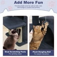 thumbnail image 6 of ZephyPaws Tall Cat Tree Tower for Indoor Cat, 35in Multiple-Level Cat Condo with 2 Caves, Cat Scratching Posts,Perches,Dark Gray, 6 of 9