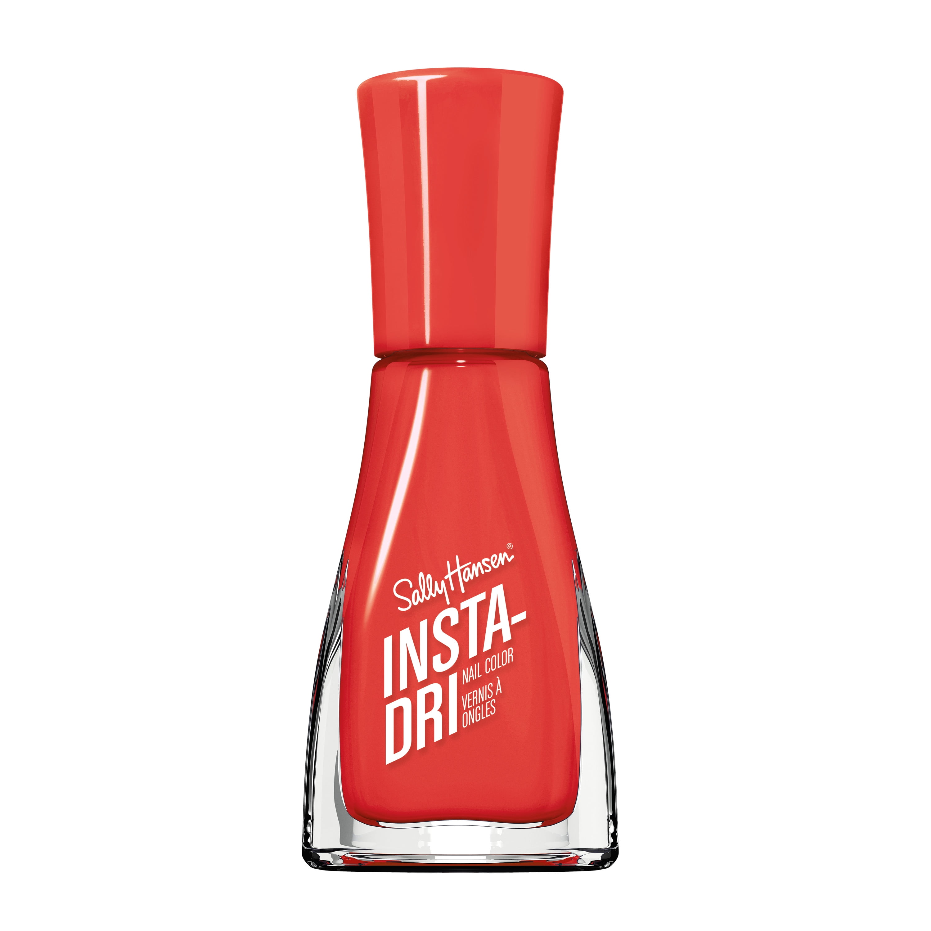 Sally Hansen Insta-Dri Nail Color, Hail Cherry, 3-in-1 Formula, Color Nail Polish, 0.31 Oz, Quick Dry Nail Polish, Nail Polish, Top Coat Nails, Full Coverage Formula, One Stroke, One Coat