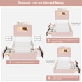 thumbnail image 4 of Homfa Twin Size Velvet Upholstered Bed with LED Lights & 2 Drawers, Storage Headboard Platform Bed Frame with USB Ports & Outlets, Pink（Iron Slats+ 2 Drawers+ 2-Tier Side-Shelves), 4 of 8