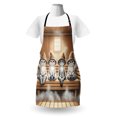 thumbnail image 3 of Cat Apron, Whimsical Scene with Happy Kittens with Funny Wizard Hats in Sauna, Unisex Kitchen Bib with Adjustable Neck for Cooking Gardening, Adult Size, Pastel Brown and Pale Grey, by Ambesonne, 3 of 4
