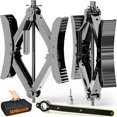 thumbnail image 1 of WELLUCK Camper Wheel Chock Stabilizer 2 Sets for RV Travel Trailer Heavy Duty X-Shaped RV Chocks Anti-Move Tire Wheel Chock, Fits 3.5" to 1, 1 of 6