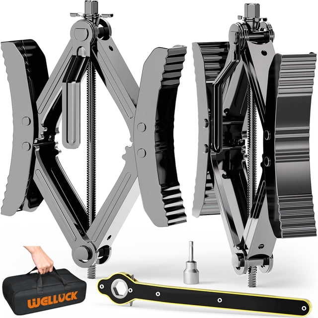 WELLUCK Camper Wheel Chock Stabilizer 2 Sets for RV Travel Trailer Heavy Duty X-Shaped RV Chocks Anti-Move Tire Wheel Chock, Fits 3.5" to 1