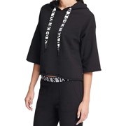 DKNY Womens Sport Cropped Logo Hoodie