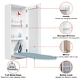thumbnail image 4 of Facilehome Wall Mounted Foldable Ironing Board Cabinet with Mirror, White, 4 of 8