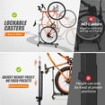 thumbnail image 5 of Vertical Bike Stand, Freestanding Indoor Bike Storage Rack Upright Bicycle Floor Stand Indoor Bike Holder with Adjustable Height for Garage & Apartment - for Wheels Sizes up to 29”, 5 of 8