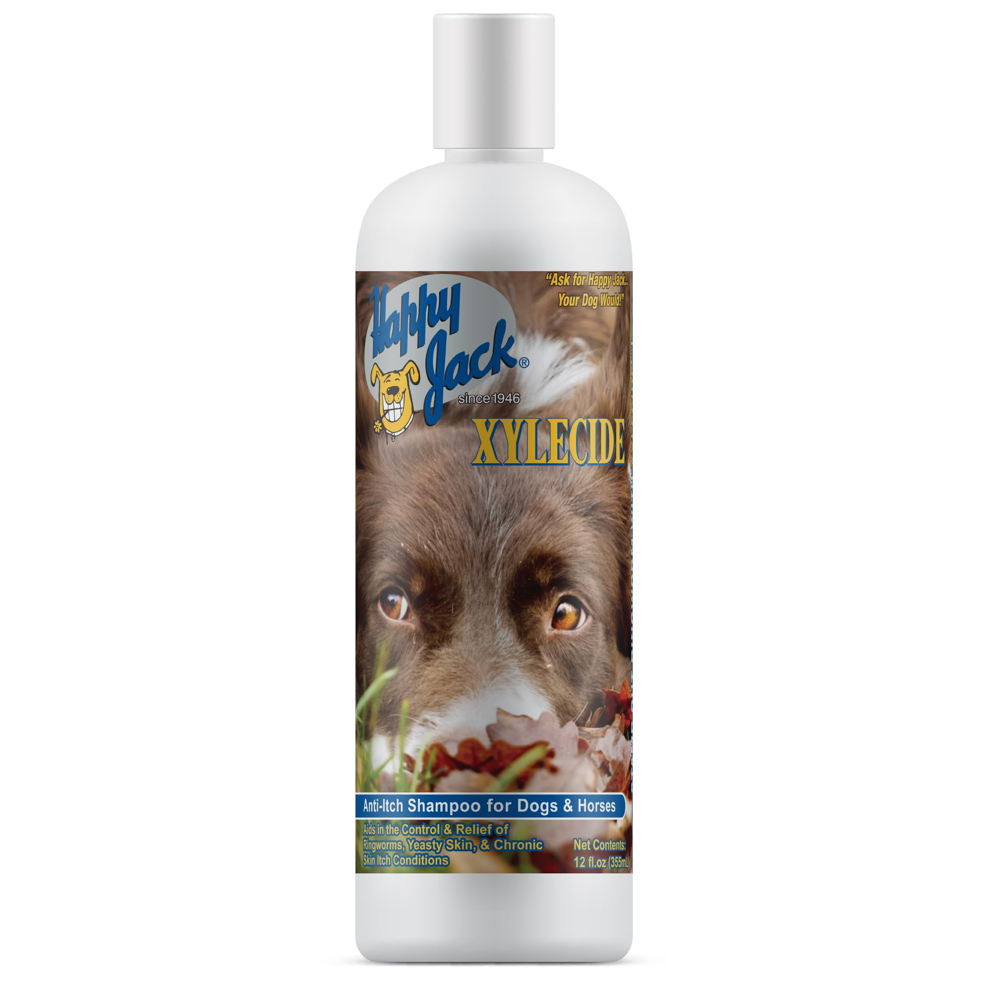 Xylecide Itch Relief Shampoo for Dogs Control Ringworms Hot Spots Seborrheic Dermatitis Dandruff Psoriasis Eczema Kennel Itch 12 oz