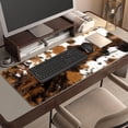 thumbnail image 4 of Brown Western Cowhide Print Desk Mat, Desk Accessory, Cute Workspace, Trendy Workspace, Trendy, 35.4x15.7in Large Gaming Mouse Pad, Cute Desk Topper, Pretty Desk Pad, 4 of 5