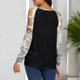 thumbnail image 4 of Blusa de manga larga con cuello redondo y costuras de camuflaje para mujer Fridja  ghj987+1365, 4 of 4
