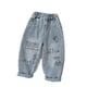 thumbnail image 4 of Pantalones vaqueros para niños, pantalones vaqueros con letras de dibujos animados para niños, pantalones casuales para niñas, ropa para niños de 1 a 6 años de primavera y otoño, 4 of 6