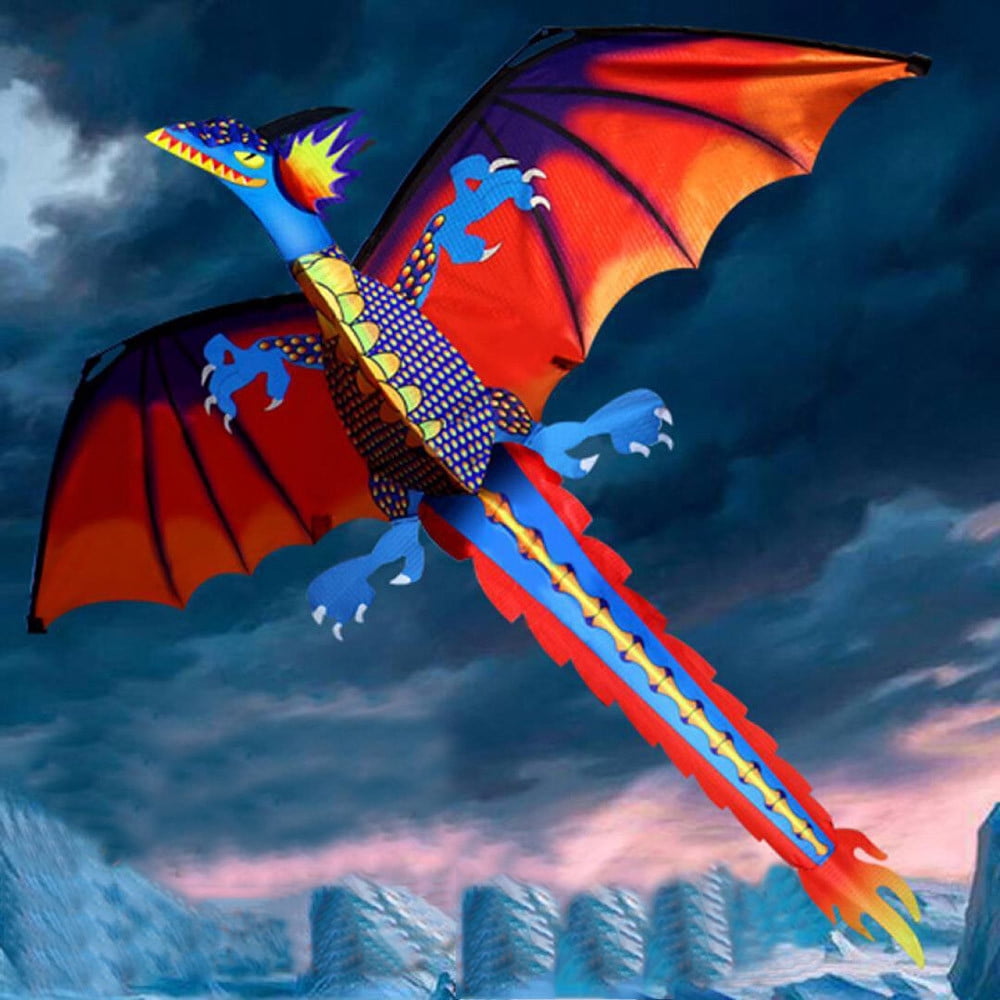 3D Dragon Kite Single Line With Tail Family Outdoor Sports Toy Children Kids，Outdoor Games