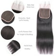thumbnail image 2 of Straight Lace Closure 4x4 Free Part Closure 100% Brazilian Virgin Human Hair Swiss Lace Closure Straight Hair Pre-Plucked with Baby Hair Natural Black Color 18 inch, 2 of 6