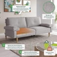 thumbnail image 2 of Sofá Cama Makora Yarvis Gris Claro Lino 3 Posiciones con Soft Foam Reclinable, 2 of 10
