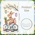 thumbnail image 2 of Pastel Color Easter Banner Floral Wreath Design Rabbit Backdrop Rabbit Pattern Spring Themed Easter Background for Easter Party Spring Celebration Indoor Decoration, 2 of 9