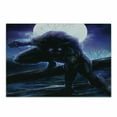 thumbnail image 1 of Fantasy World Cutting Board, Surreal Werewolf Electric Eyes in Full Moon Transformation Folkloric, Decorative Tempered Glass Cutting and Serving Board, Small Size, Purple Blue, by Ambesonne, 1 of 1
