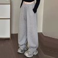 thumbnail image 4 of UACY Boys Girls Baggy Sweatpants Wide Leg Barrel Elastic Waist Drawstring Casual Loose Joggers Track Pant (Grey, 9-10 Years), 4 of 6