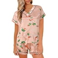thumbnail image 1 of zuwimk Womens Pajama Sets,Pajama Set For Women Cute PJS Summer Short Sleeve Shorts Sleepwear B,3XL, 1 of 5
