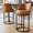 Brown, variant on Ninecer 26" Counter Height Bar Stools Set of 2, 360 Swivel Upholstered Bar Chairs with Mid Back, Round Seat, Metal Base, Kitchen Island Counter Stools, Beige