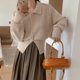 thumbnail image 2 of Cárdigan de punto con cuello de polo de alta gama retro francés, nuevo diseño superior de otoño e invierno, chaqueta suéter versátil para mujer, 2 of 5