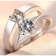 thumbnail image 1 of Anillo de pareja Anillo simple coreano Anillo de diamante de simulación Anillo clásico de circón abierto Anillo de pareja, 1 of 6