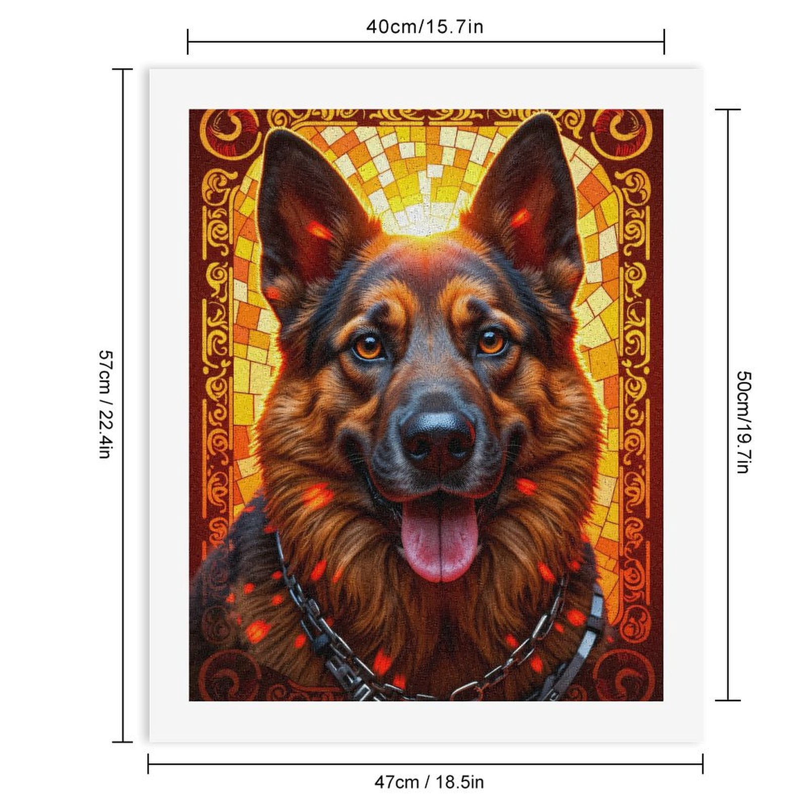 Paint By Numbers Kit for Adults Beginner - Dog Portrait Stained Glass Art DIY Canvas Painting Kits for Adults, Frameless Paint By Number for Adults for Home Wall Decor 16x20 Inch