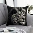 thumbnail image 2 of Lilixerw Lion Animal Print Linen Pillow Cover 18x18 Inch,with Zipper,Animal Decorative Cushion Cover for Sofa Living Room Bed,Black, 2 of 6