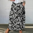 thumbnail image 3 of HomeGardon Maxi Skirts for Women Long Skirts Summer Women's Printed Elastic Waistband Pleated Pocket Skirt with Mid Calf Skirt,S-XXXXXL, 3 of 5