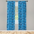 thumbnail image 5 of Ambesonne Cartoon Window Curtains, Ladybugs Hearts Clouds, Each 28" W x 63" L, Blue Red, 5 of 5